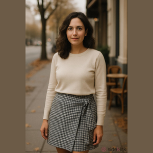 Wilfred Wool Cashmere Plaid Wrap Skirt